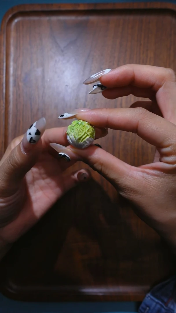 吊坠鹿骨2.0左右根付雕刻白菜单颗