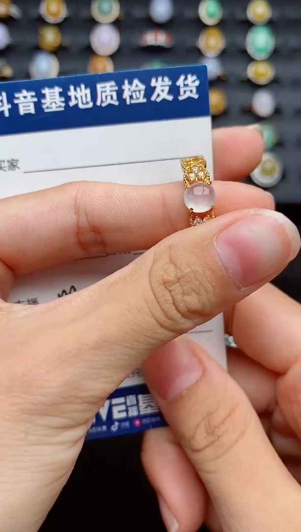 银S925镶嵌戒指翡翠1