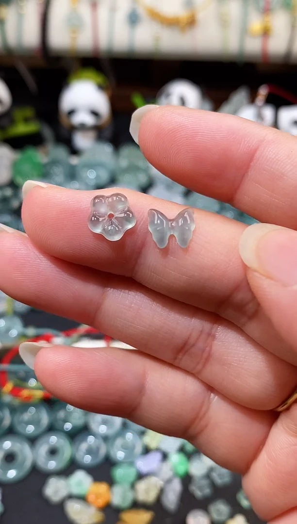 散珠翡翠蝶恋花裸石