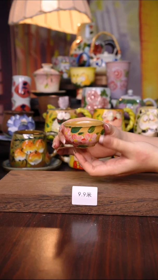 杯子陶泥垚手作 景德镇手工手绘陶瓷器物