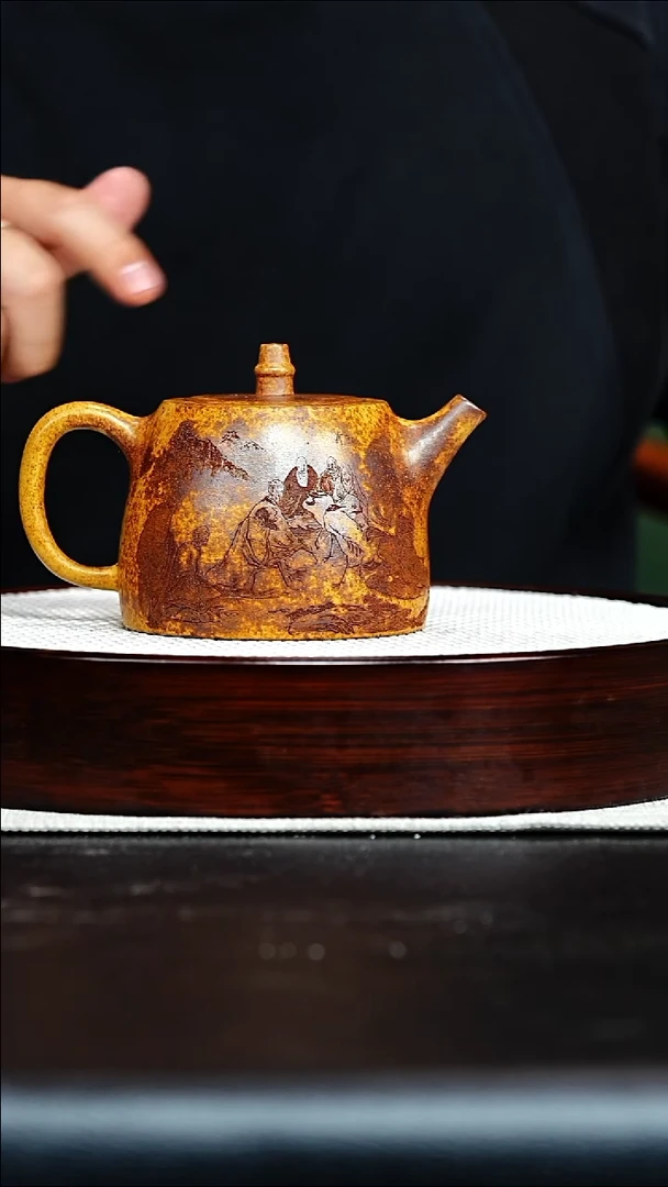 茶壶紫砂宜兴紫砂 汉铎 龙骨金砂