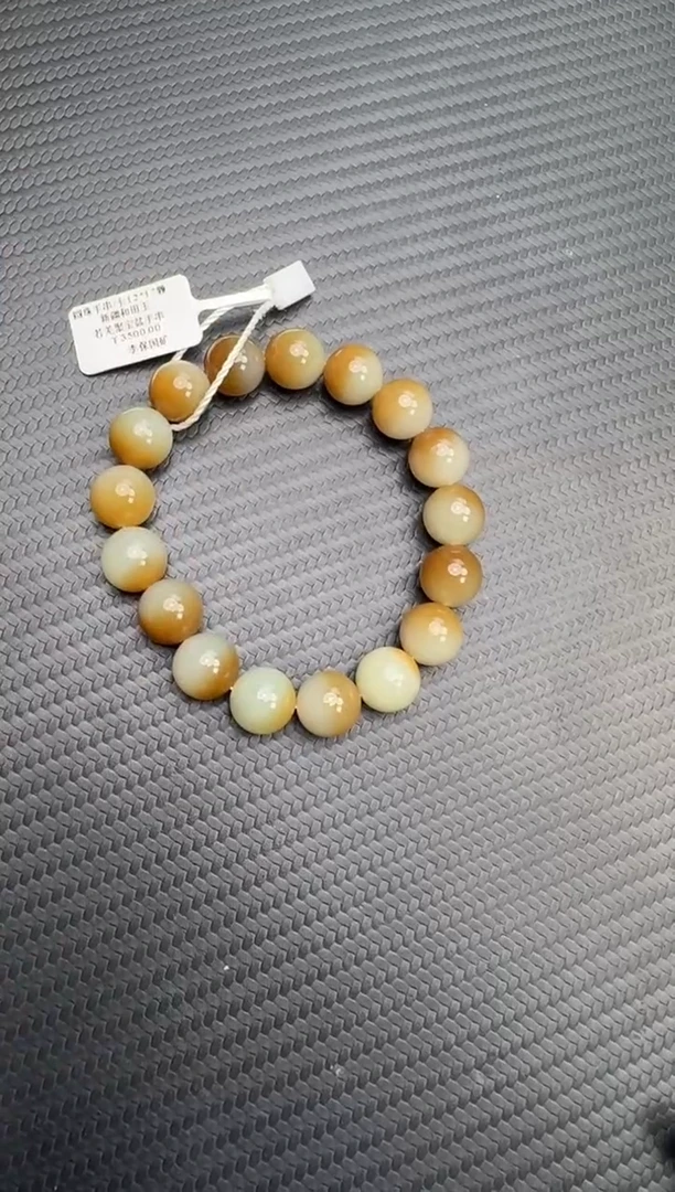 未镶嵌手串和田玉若羌微色差糖白聚宝盆卡12手串