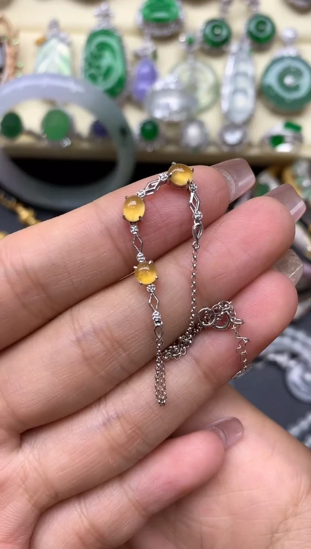 18K金镶嵌手链翡翠261-中国好珍宝