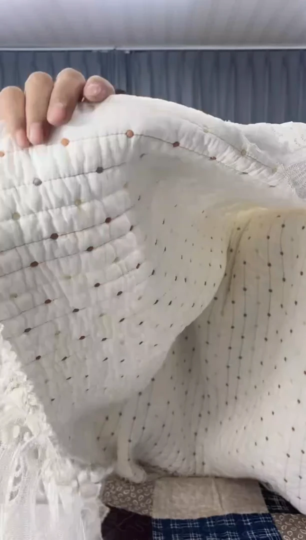 棉白色米粒绣蕾丝款2.4*2.6纯棉