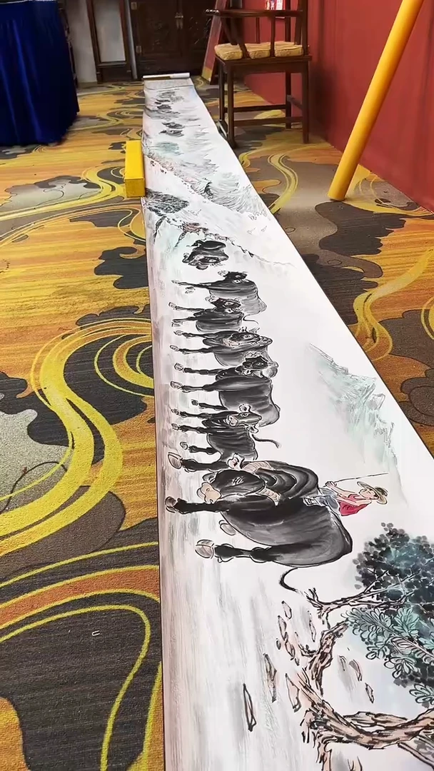 国画于子泉手绘作品《山河多娇》