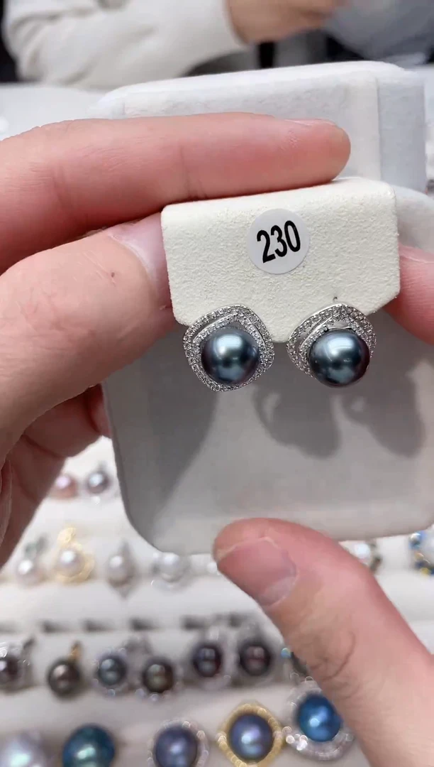 【闪购商品】海水珍珠耳饰银S925镶嵌耳饰