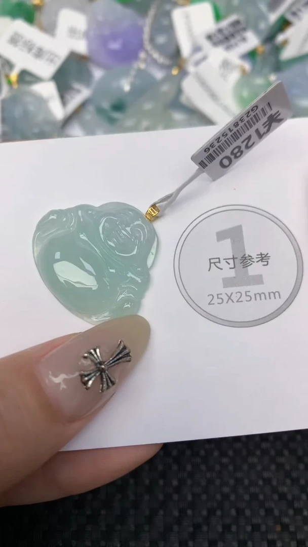 颈饰18K金镶嵌翡翠天然缅甸翡翠a货百元以上9元证书费自理