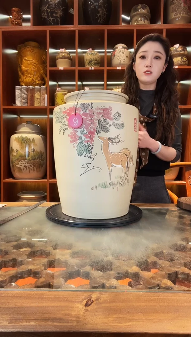 罐云南建水紫陶大号白泥缸@9