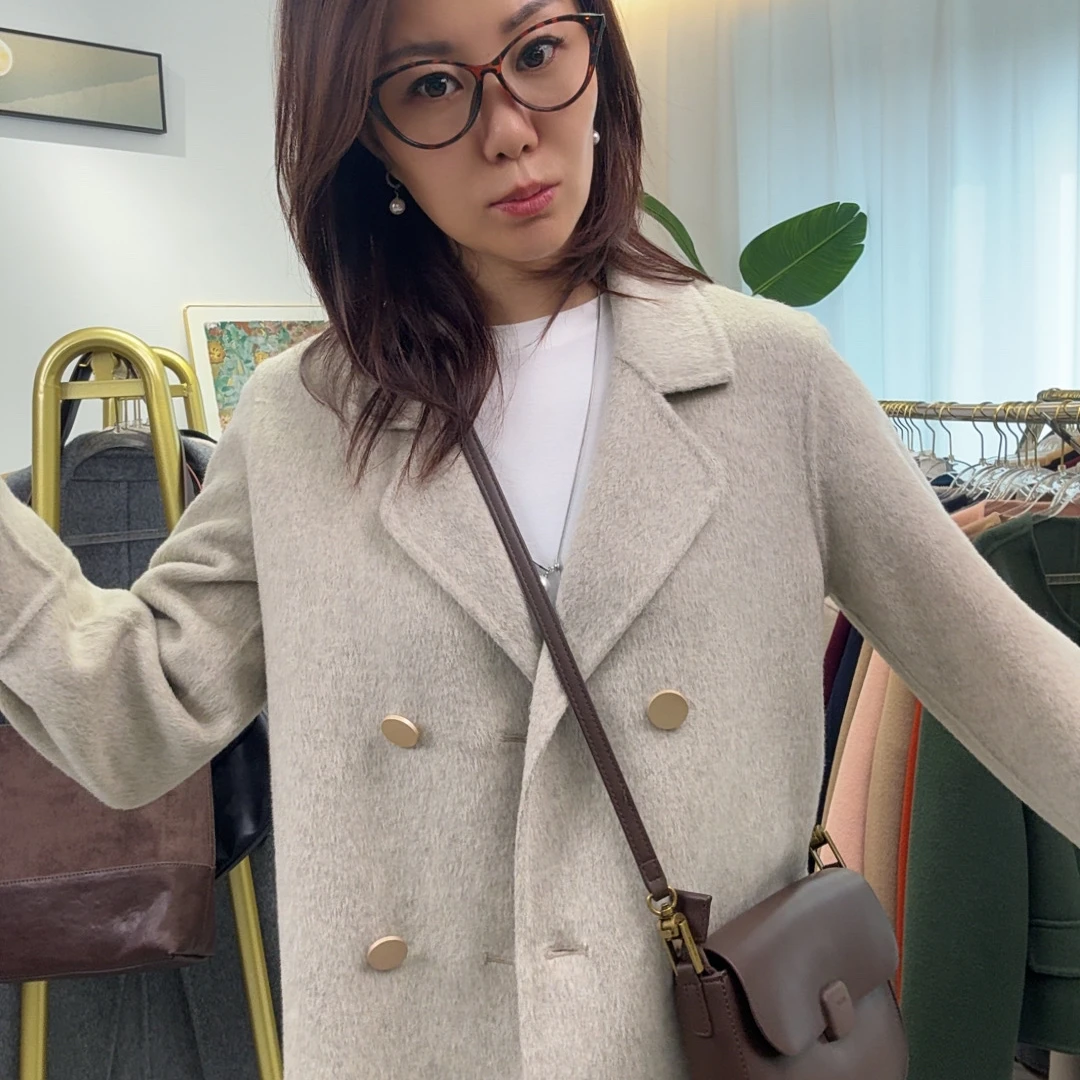 【雅琪女装】双面羊毛气质百搭西服领短款宽松时尚休闲高贵气质感