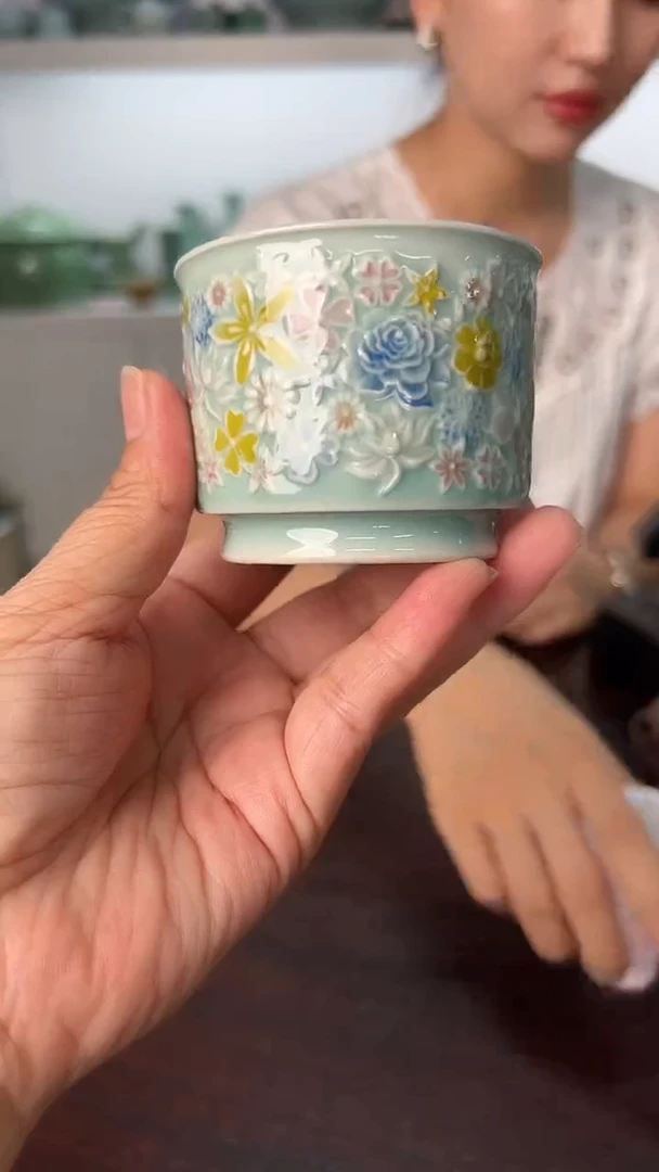 龙泉云间青瓷小米茶器