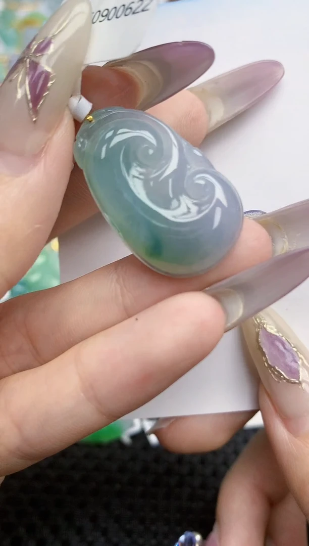 翡翠挂件18K金镶嵌449   天然翡翠A货