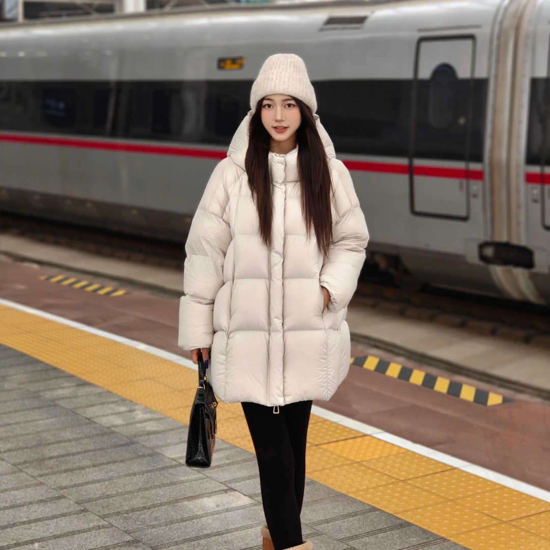 <鹅绒>羽绒服保暖2025女士新款轻奢时尚百搭抗寒加厚款羽绒服外套