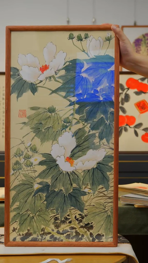 国画文创不落名绘画-实木框-1272