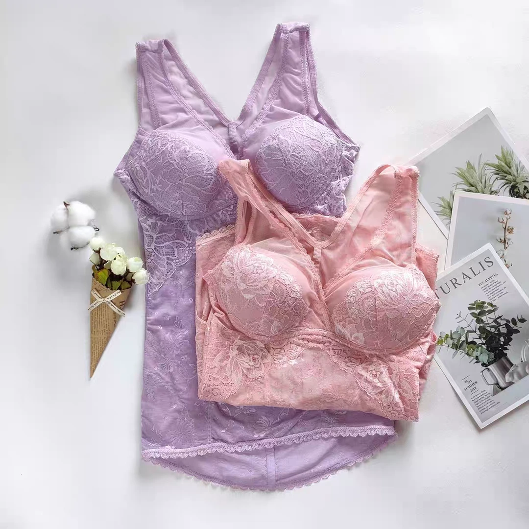 免文胸聚拢托胸侧收副乳束腰收腹美体衣女高端外贸原单蕾丝性感