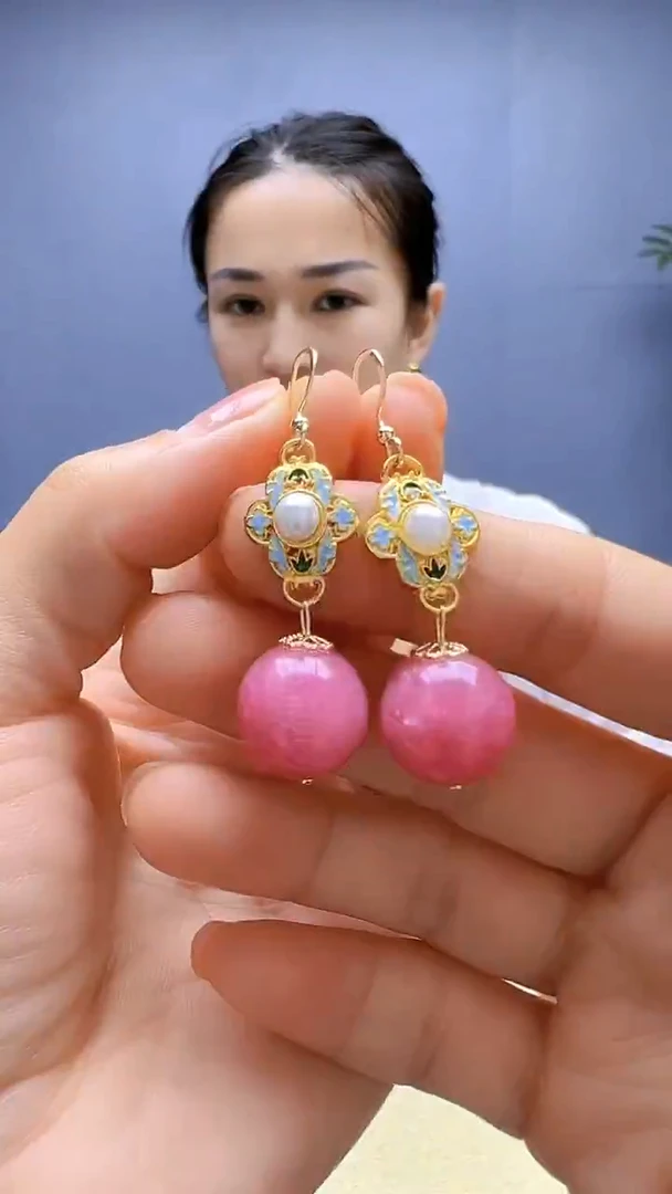 菱锰矿（红纹石）14K金镶嵌颈饰随昔diy颈饰