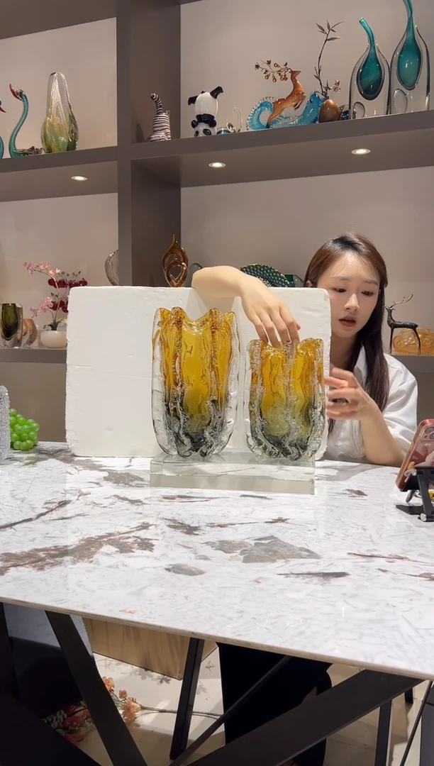 渐变气泡花瓶一对