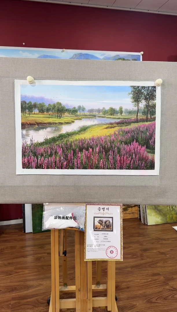 油画【原创·保真·带证书】朝鲜画家纯手绘油画--顺丰包邮--