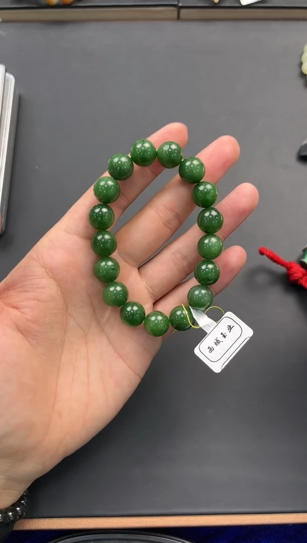 未镶嵌手串和田玉和田碧玉手串卡12微色差