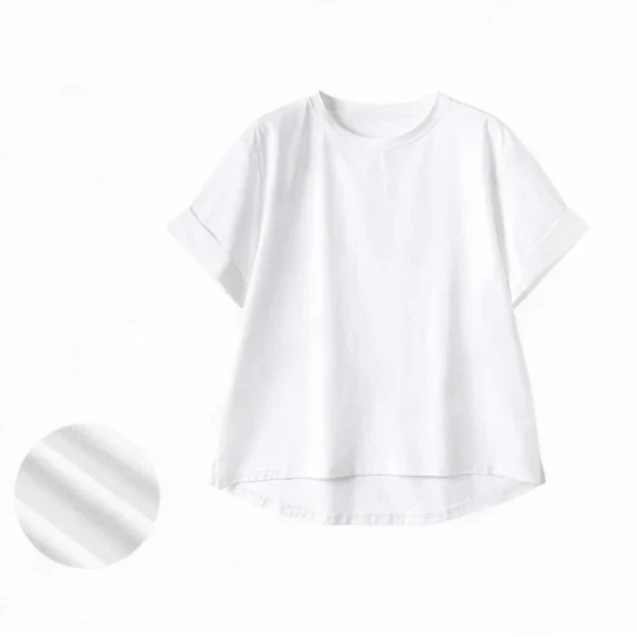 2025年夏季凉感显瘦舒适显瘦休闲宽松T恤百搭白色简约韩版时尚