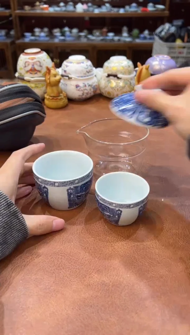 真的很便宜会开片的旅行茶具``