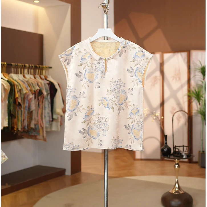 【紫心花】新中式百搭时尚休闲舒适气质紫心花衬衫