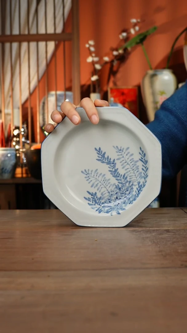 现代高温釉下彩手绘陶瓷餐具