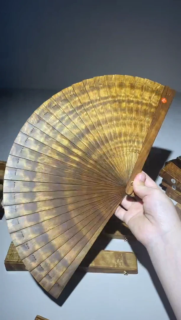 金丝楠大**杨21cm金丝楠木小叶桢楠扇h77