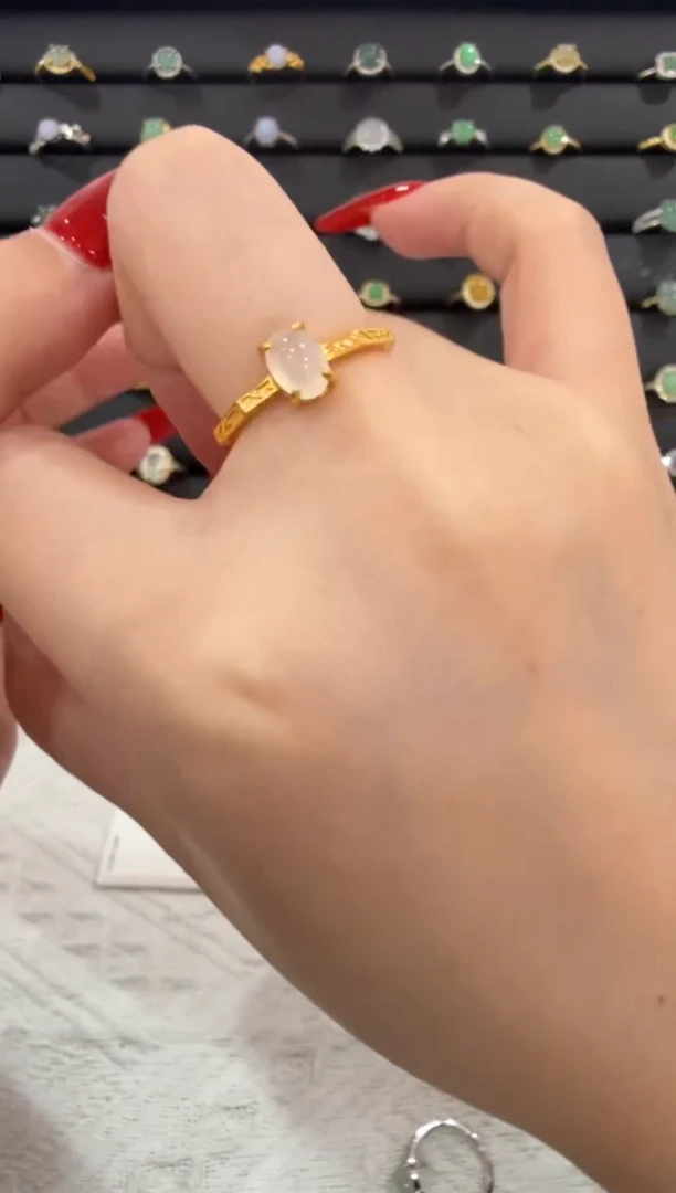 银S925镶嵌戒指翡翠060