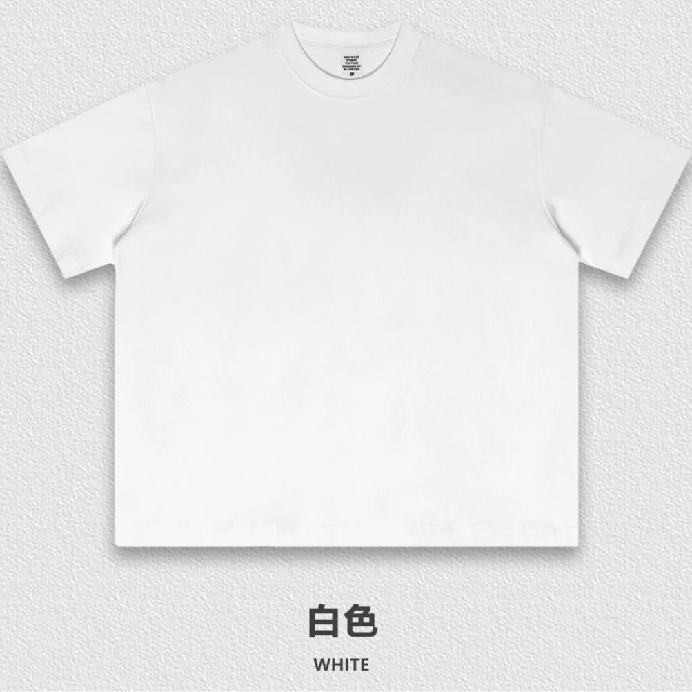 极简风夏季高级感男装宽松短袖圆领T恤百搭半袖纯色-MT003