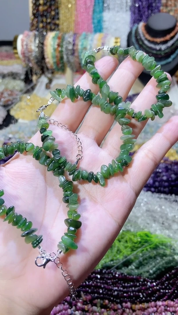 未镶嵌珠宝半成品水晶菠菜绿手链