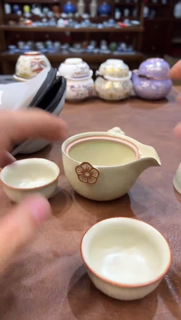 真的很便宜超好看会开片的旅行茶具