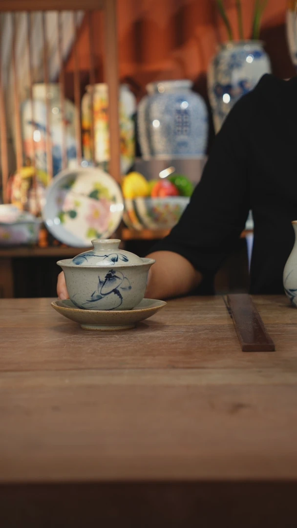 瓷片【简家甄选】景德镇设计师釉下手绘陶瓷餐具