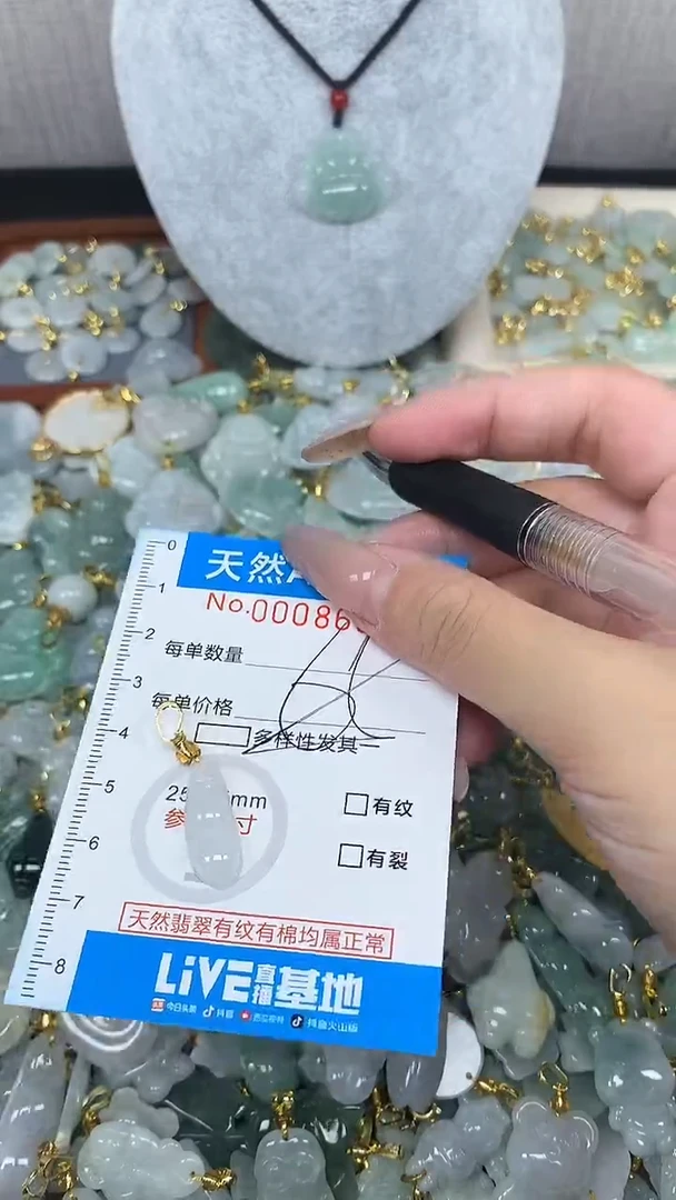 翡翠未镶嵌颈饰净货挂件-8694