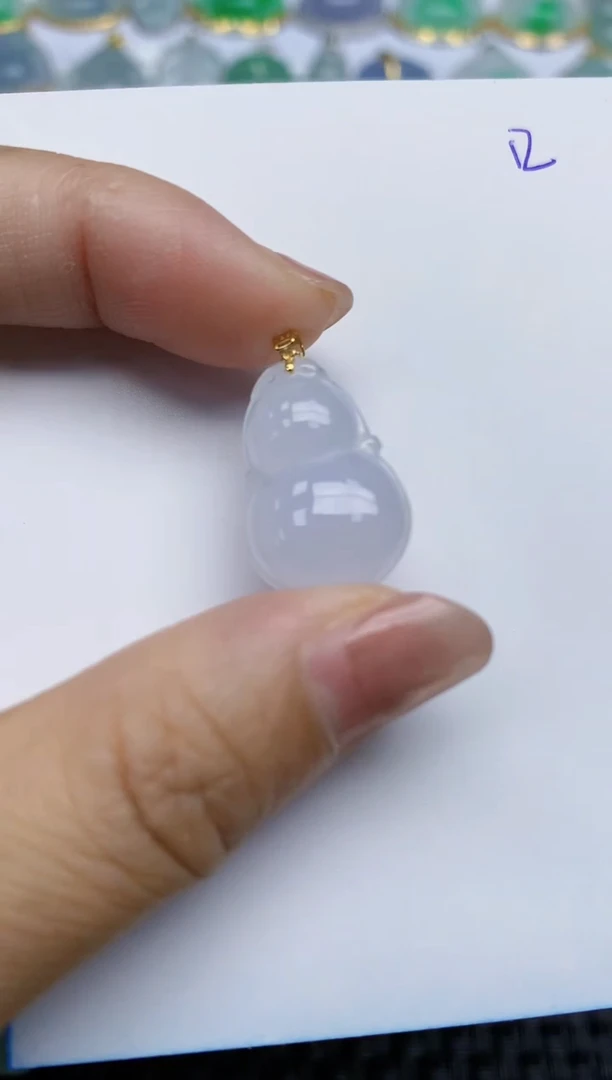 【闪购商品】翡翠颈饰18K金镶嵌天然A货翡翠 12