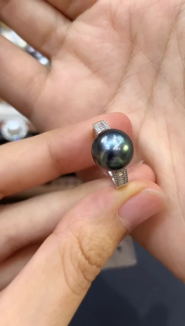 18K金镶嵌戒指海水珍珠C63