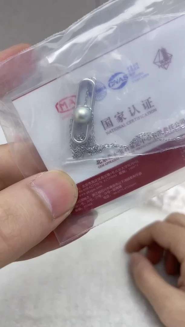 颈饰银S925镶嵌海水珍珠