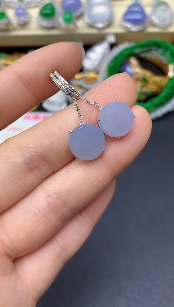 18K金镶嵌翡翠耳饰126-翡翠雪姐天天见