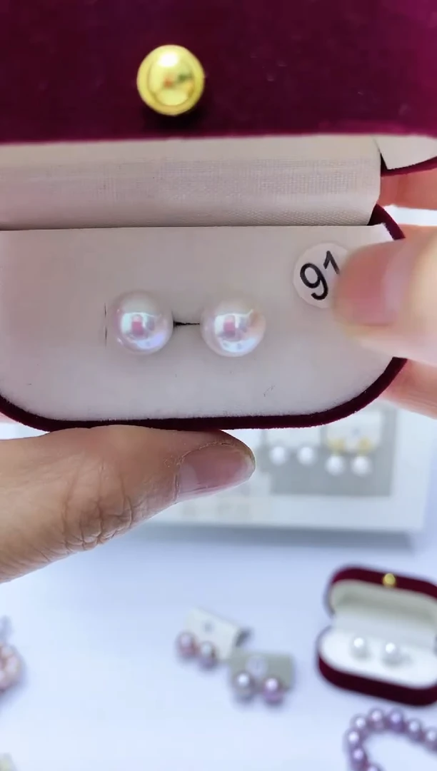 【闪购商品】淡水珍珠耳饰银S925镶嵌91