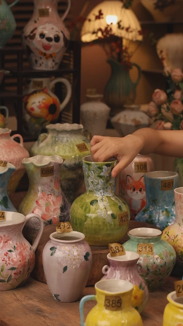 陶瓷景德镇设计师手作花器摆件侘寂420