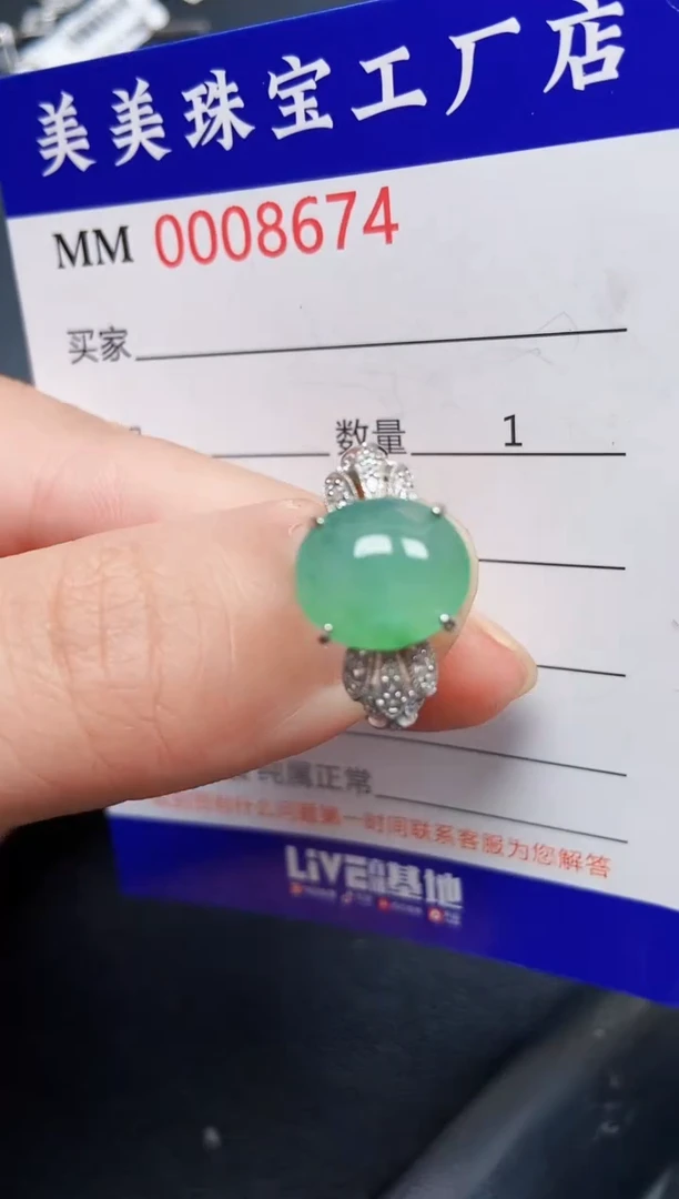 翡翠银S925镶嵌颈饰8674