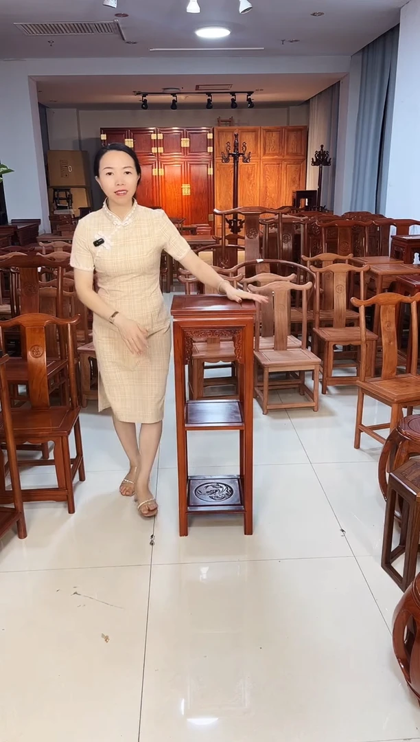 花梨木类家具年年有余花架