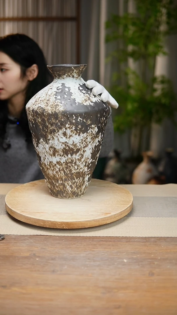【闪购商品】陶瓷 花器诧寂黑高脚