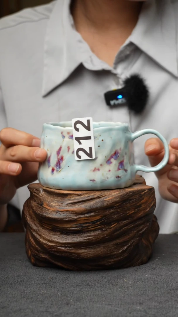 杯子212景德镇手创颜色釉杯（食品级）带冰裂纹
