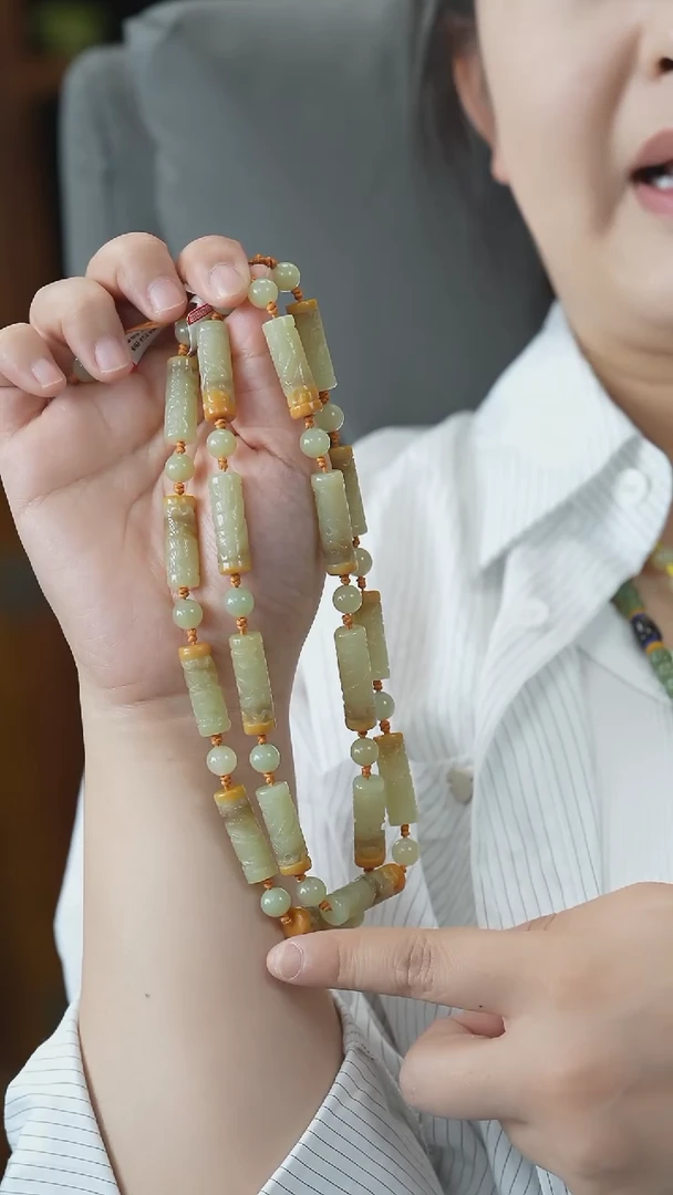 和田玉未镶嵌颈饰龙柱项链