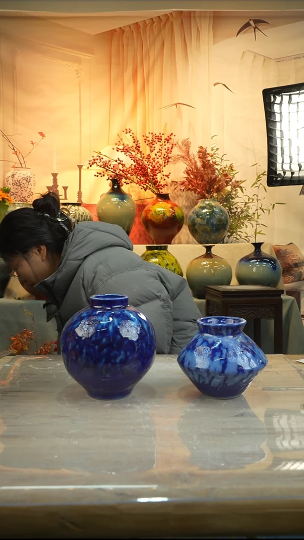 套组高口高温陶瓷花瓶