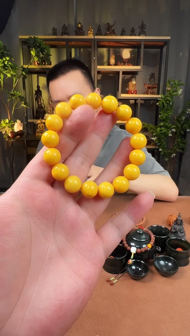 手串蜜蜡未镶嵌12+鸡油黄