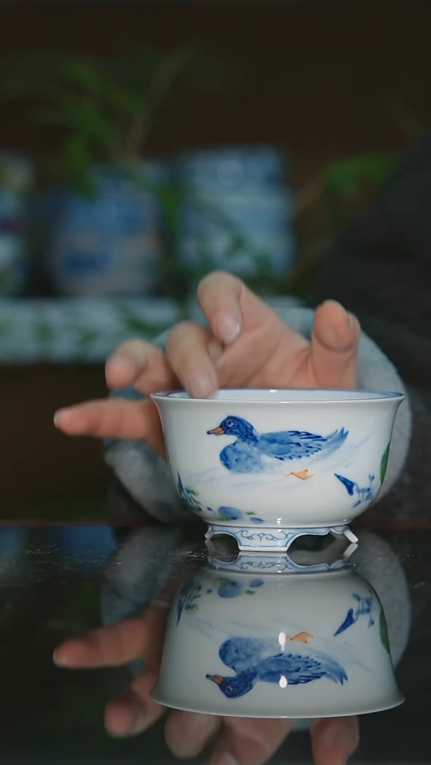 【闪购商品】手绘陶瓷内口8.3高5.8深