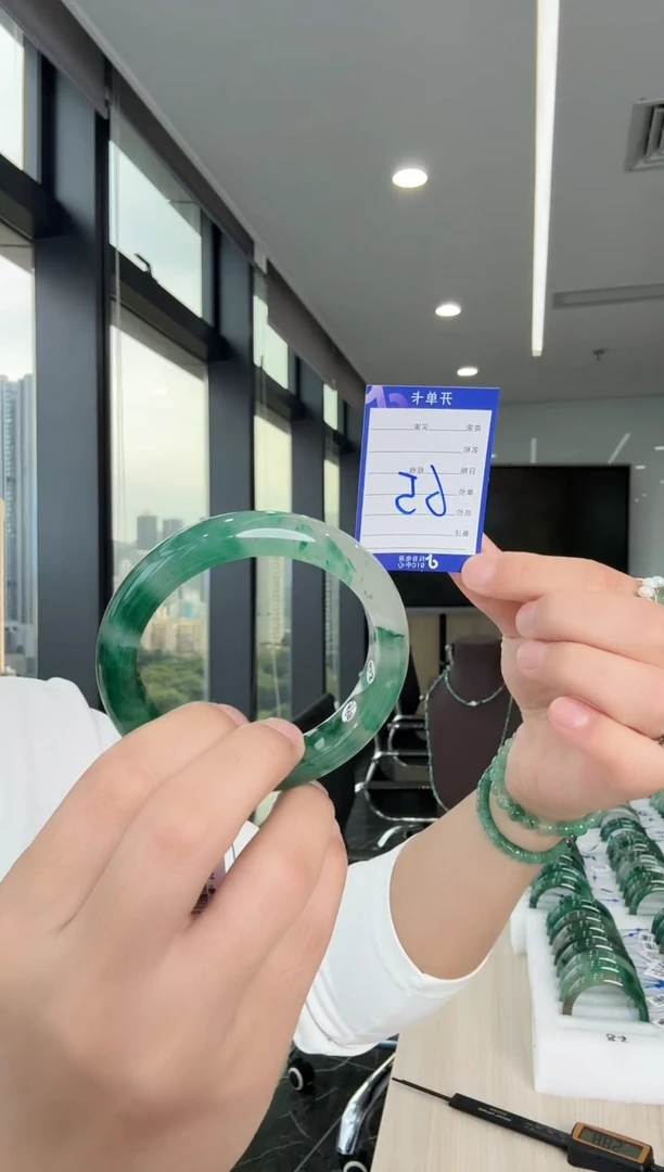 未镶嵌手镯石英质玉（非洲翠）58-59圈口 手镯手镯