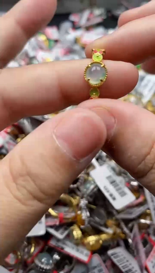 【闪购商品】翡翠戒指银S925镶嵌444444--6