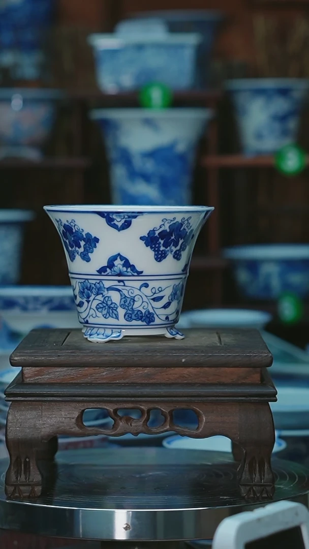 【闪购商品】摆件手绘陶瓷内口8.3高7.2深